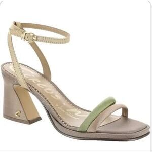 Circus NY Holly Strappy Block Heel Green Gold Brown Sandals-Size 6